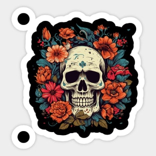 Floral Skull Sticker